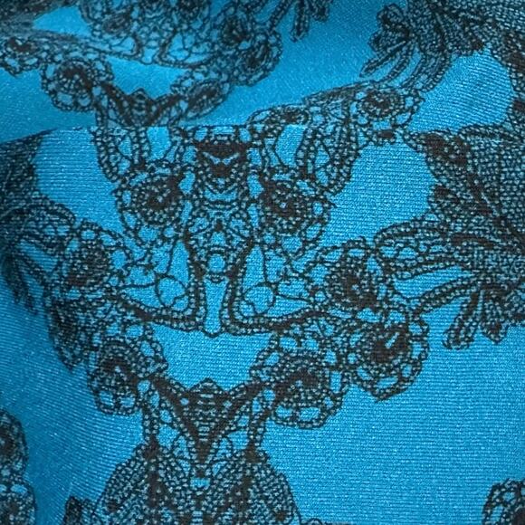 Worthington 2X Pencil Dress Teal Sleeveless Professional Lace Print Midi ! - Picture 5 of 8